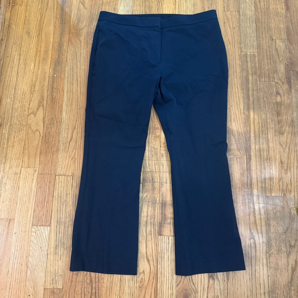 Theory Womens Size 10 Navy Blue Stretch Dress Pants Career Office Work Kick Pant